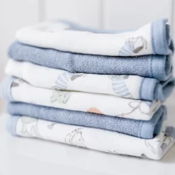 The Little Linen Company Towelling Washers 6 Pack New