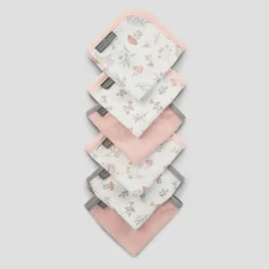 The Little Linen Company Towelling Washers 6 Pack New