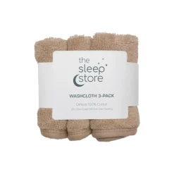 The Sleep Store Deluxe Towelling Wash Cloths - 3 Pack Fashion