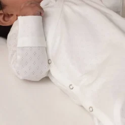 The Sleep Store Organic Cotton Pointelle Kimono Gown Cream Online