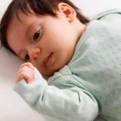 The Sleep Store Organic Cotton Pointelle Drawstring Baby Gown Best