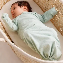 The Sleep Store Organic Cotton Pointelle Drawstring Baby Gown Best