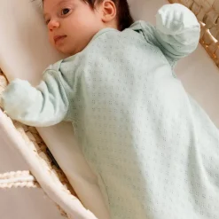 The Sleep Store Organic Cotton Pointelle Drawstring Baby Gown Best