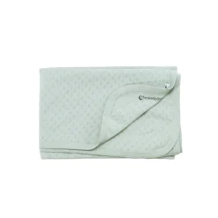 The Sleep Store Organic Cotton Pointelle Wrap Blanket Sage Hot