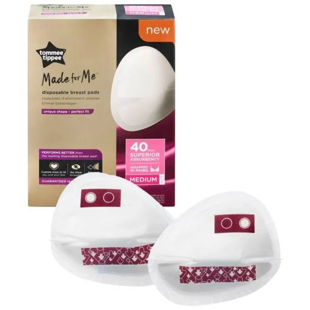 Tommee Tippee Made for Me Disposable Breast Pads 40pk Outlet
