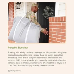 Unilove Hug Me Plus Airflow 3-in-1 Bedside Bassinet with Mosquito Net Denim Blue Outlet