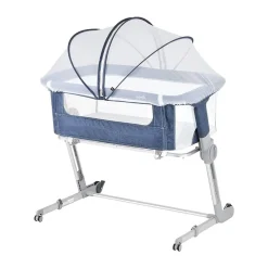 Unilove Hug Me Plus Airflow 3-in-1 Bedside Bassinet with Mosquito Net Denim Blue Outlet