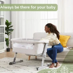 Unilove Hug Me Plus 3-in-1 Bedside Bassinet with Mosquito Net Shadow Grey Outlet