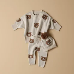 Wilson + Frenchy Wilson & Frenchy Organic Knitted Jacquard Legging Beary Cute Discount