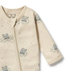 Wilson + Frenchy Wilson & Frenchy Organic Pointelle Zipsuit with Feet Fashion