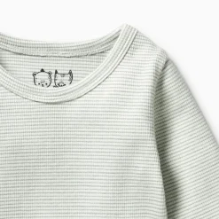 Wilson + Frenchy Wilson & Frenchy Organic Stripe Rib Long Sleeve Top New