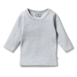 Wilson + Frenchy Wilson & Frenchy Organic Stripe Rib Long Sleeve Top New