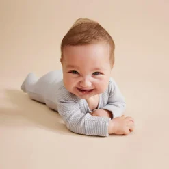 Wilson + Frenchy Wilson & Frenchy Organic Stripe Rib Zipsuit with Feet Online