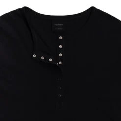 Woolbabe Relax! Henley Long-Sleeve Nightie Solid Night Best