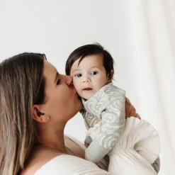 Woolbabe X BO & KO Collab Pyjama Suit Flax Ngaru Clearance