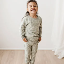 Woolbabe X BO & KO Collab Winter Pyjamas Flax Ngaru Best